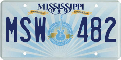 MS license plate MSW482