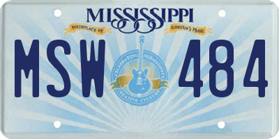 MS license plate MSW484