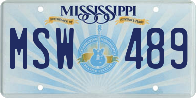 MS license plate MSW489