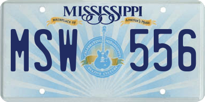 MS license plate MSW556