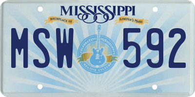 MS license plate MSW592