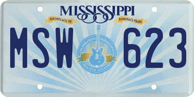 MS license plate MSW623