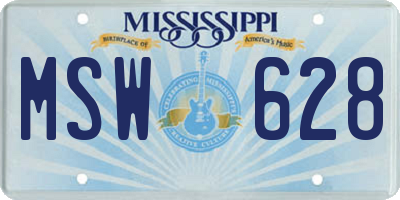MS license plate MSW628