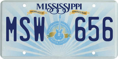 MS license plate MSW656