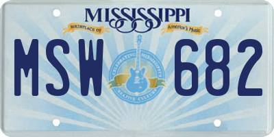 MS license plate MSW682