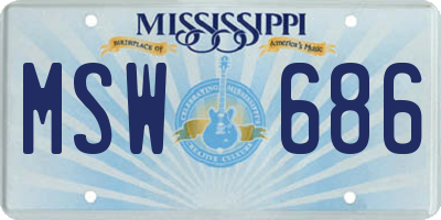 MS license plate MSW686