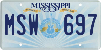 MS license plate MSW697