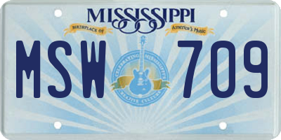 MS license plate MSW709