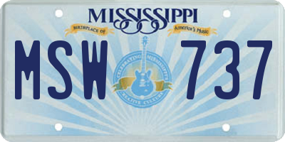 MS license plate MSW737