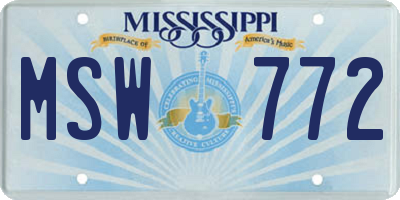 MS license plate MSW772