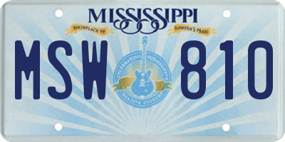 MS license plate MSW810
