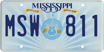 MS license plate MSW811