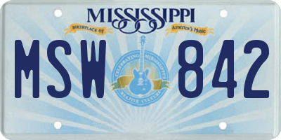 MS license plate MSW842