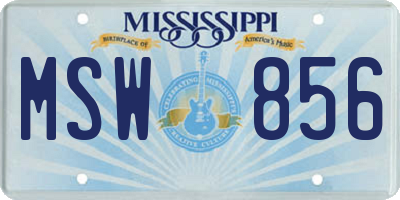 MS license plate MSW856