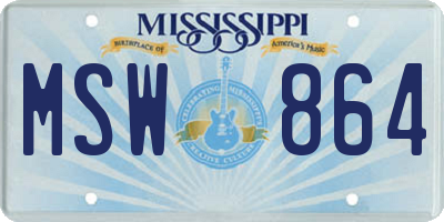 MS license plate MSW864