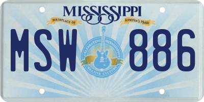 MS license plate MSW886