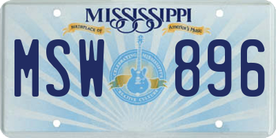 MS license plate MSW896
