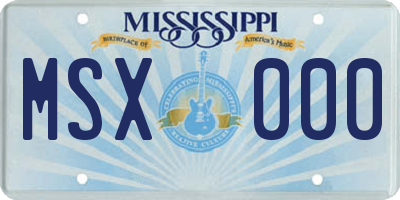 MS license plate MSX000