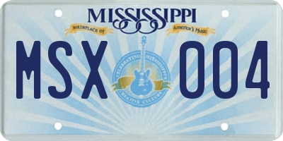 MS license plate MSX004