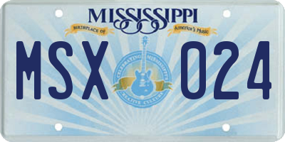 MS license plate MSX024