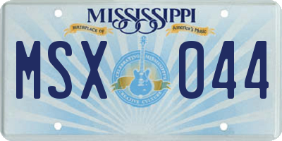 MS license plate MSX044