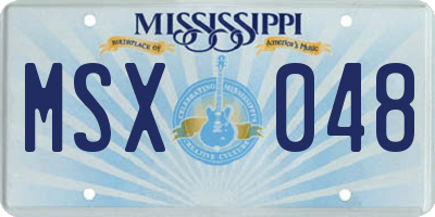 MS license plate MSX048