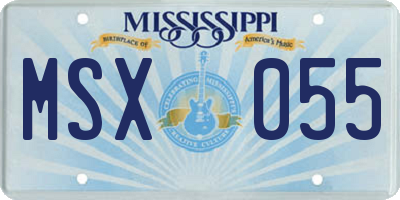 MS license plate MSX055