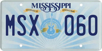 MS license plate MSX060