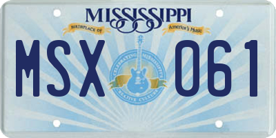 MS license plate MSX061