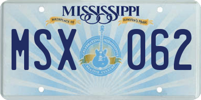MS license plate MSX062