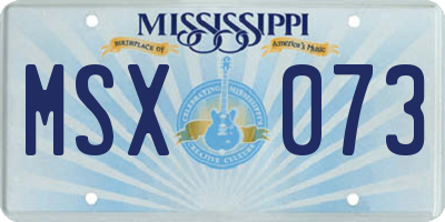 MS license plate MSX073