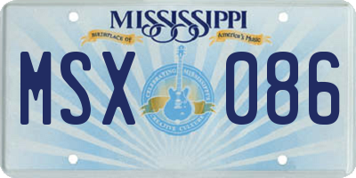 MS license plate MSX086