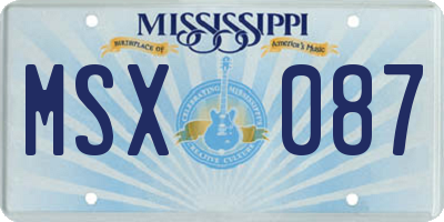 MS license plate MSX087