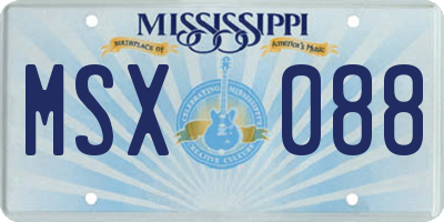 MS license plate MSX088