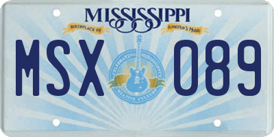 MS license plate MSX089