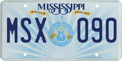 MS license plate MSX090