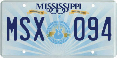 MS license plate MSX094