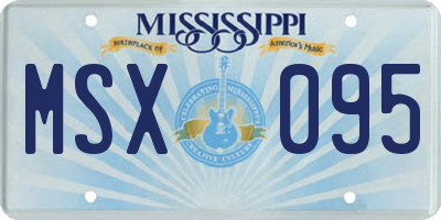 MS license plate MSX095