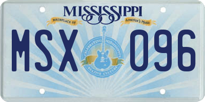 MS license plate MSX096