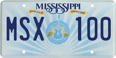 MS license plate MSX100