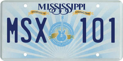 MS license plate MSX101