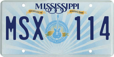 MS license plate MSX114