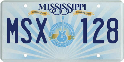 MS license plate MSX128