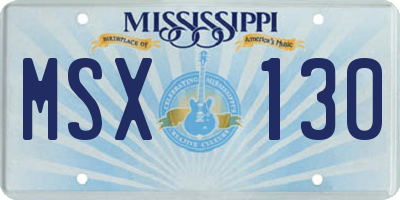 MS license plate MSX130