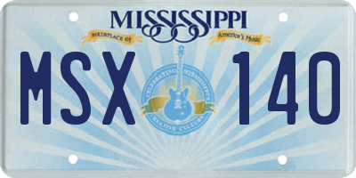MS license plate MSX140