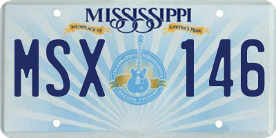 MS license plate MSX146