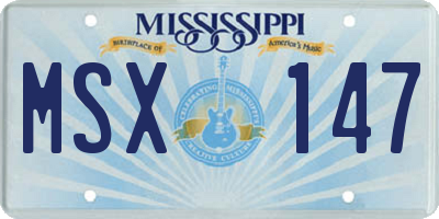 MS license plate MSX147