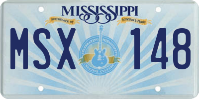 MS license plate MSX148