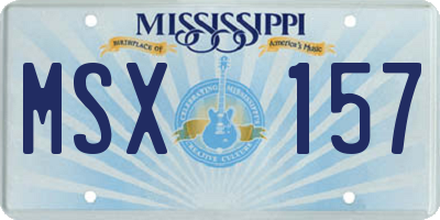 MS license plate MSX157