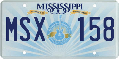 MS license plate MSX158